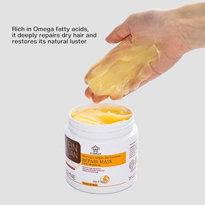 Protein Brazilian Moroccan Argan Oil Hair Repair Mask Deep Conditioning Treatment with Keratin Jojoba Oil Aloe Vera for Dry Damaged Hair 500ml