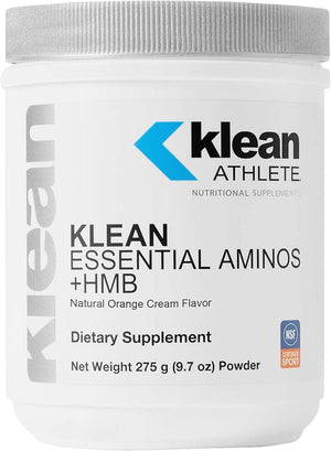 Klean Athlete Klean Essential Aminos + HMB - Blend of Essential Amino Acids - with HMB Vitamin D3 &amp Glutamine for Lean Muscle Mass - 9.7 Ounces - Natural Orange Cream Flavor