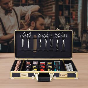Professional Barber Case Barber Carrying Case Portable Travel Stylist Tool Box with Lock Professional Salon Hair Cutting Grooming Kit Storage Organizer for Clippers Scissors Barber Supplies