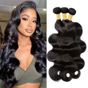 12A Human Hair Bundles 14 14 14 Inch Body Wave 3 Bundles Unprocessed Brazilian Body Wave Human Hair Extensions Double Weft Natural Black