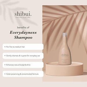 SHIBUI Everydayness Shampoo, Gentle Daily Cleanser with Rose Water &amp; Sak?, For Fine to Medium Hair, Color-Safe &amp; Silicone-Free