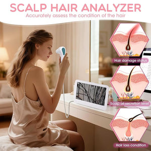 Scalp and Skin Analysis Machine, 12 Inch Digital Scalp Camera with 50x/200x Lenses, Rechargeable Skin Health Detection Use for Home, Spa and Salon