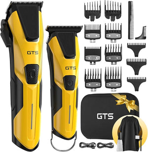 Professional Hair Clippers for Men Professional Barber Clippers and Trimmer Set Mens Cordless Hair Clipper for Barbers Haircut Kit Fade Yellow