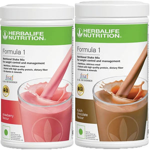Herbalife Formula 1 Nutritional Shake Mix - (Strawberry Dutch Chocolate) 500 Grams Each - Pack of 2 - Herbalife Shake - Herbalife Protein Powder - Herbalife Weight Loss - Herbalife Meal Replacement