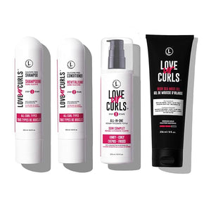 Love Ur Curls - Shampoo Conditioner Kinky-Coily All In One Styler to repair define and hydrate hair and Irish Sea Moss Gel for touchable hold
