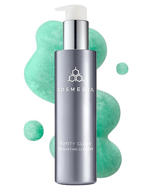 COSMEDIX Purity Clean Exfoliating Facial Cleanser - Moisture-Rich Rejuvenating Face Wash for Fine Lines &amp Uneven Skin Tone - Skin Care with Essential Oils for Radiant - Looking Skin &amp Natural