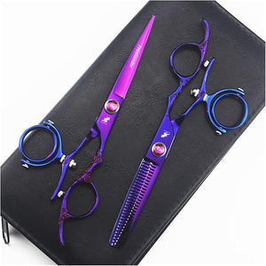 6.0" Swivel Thumb Hair Cutting Shears Hairdressinghaircutting Scissors 720 Degree Rotating Thumb Shears Swivel Thumb Scissor Flying Shears Hair Cutting Shears