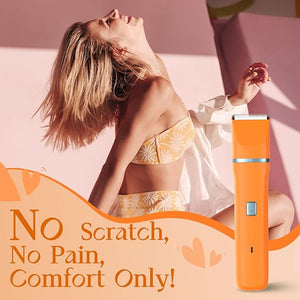 Womens Electric Shaver for Lady - Ergonomic Design Interchangeable Trimmer Heads Waterproof Wet/Dry Hair Removal Body Bikini Legs Facial Trim Hypoallergenic Ceramic Blade USB Recharge - Orange