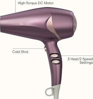 Infiniti PRO CONAIR Style &amp Shine Hair Dryer with Diffuser and Concentrator 1875W Style &amp Shine Blow Dryer with Tourmaline and Ionic Conditioning to Fight Frizz 3 Heat &amp 2 Speed Settings