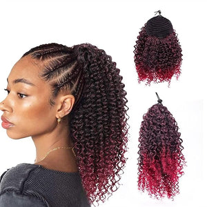 Hair Chignon Curly Ponytail Synthetic Afro Kink Curly Drawstring Ponytail Clip Extensions Hair Bun Ladies Hair Accessory Wig Hair Pieces For Women(T1B-BUG13.5inches)