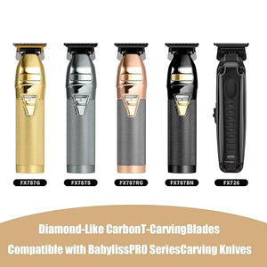 FX707Z DLC 2.0 Replacement Blades Compatible with BaByliss PRO Barberology Trimmer Blade,Zero-Gapped Replacement Trimmer Blade Compatible with BaBylissPRO FX787 &amp; FX726 Trimmer