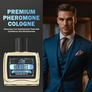 Top Shelf Her Loss Cologne for Men (?????????????????? ????????????????) - 1.7 Fl Oz Long Lasting Herloss Perfume Para Hombre, Natural Herbal Scent - Awaken Raw Instinct, Her Loss Perfume Attract Her