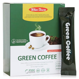 Wins Town Slimming Green Coffee, 200g Natural Diet Supplement for Healthy Weightloss, 20 Sachets