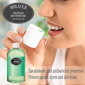 Miracle Propolis Mouthwash 16 oz and Propolis Toothpaste 6.4 oz Combo Set 2 Pack No Fluoride