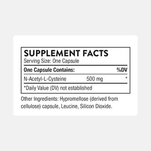 THORNE - NAC - N-Acetylcysteine - 500mg - Supports Respiratory Health and Immune Function*; Promotes Liver and Kidney Detox - 180 Capsules