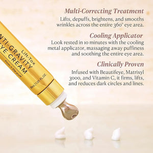 Nakery Lift-Tox Eye Cream for Puffiness and Bags, Lifting Treatment with Hyaluronic Acid, Anti Aging Formula for Women, Depuffing Moisturizer for Wrinkles and Dark Circles