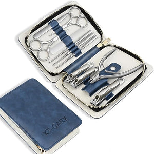Manicure SetProfessional Nail Care Manicure Pedicure Kit11 in 1 Stainless Steel Nail Clipper Set Grooming Tool with Exquisite Leather Travel Case for Men&ampWomen