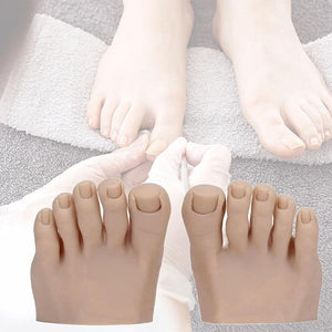 1 Pair Practice Fake Foot Flexible Movable Soft Silicone Fake Foot Prosthetic Manicure Tool For Nails Training Display Silicone Prosthetic