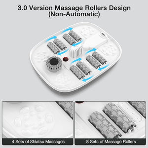 HOSPAN Collapsible Foot Spa with Heat Bubble Red Light and Temperature Control Foot Bath Massager with 8 Shiatsu Massage Rollers Pedicure Foot Spa for Relaxation and Stress Relief