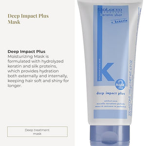 SALERM - Hydrating Hair Mask - Deep Impact Plus - 200 ml - Deep Hair Hydration - For Use After Keratin Shot + Keramix Treatment - Smooth and Straight Hair