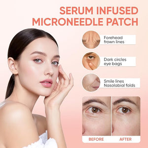 MicroGlow Eye PatchesUnder Eye Patchs Hyaluronic Acid Eye Mask for Dark Circles for Women Forehead Wrinkle &amp Smile Line Patches (3BOX(9 Pairs))