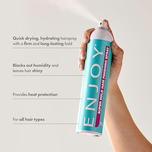 Enjoy Hair Finishing Spray - Quick Drying Versatile Styling - Provides Volume Shine Control - Firm Flexible Hold For All Hair Types (10 Oz)