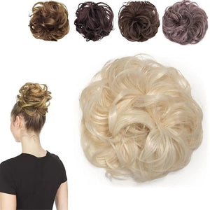 Juvabun Messy Bun Bleach Blonde Hair Piece Human Hair Blonde ? Natural Soft Updo Look, Secure &amp; Lightweight Hair Bun Extensions For Women, messy bun hair piece
