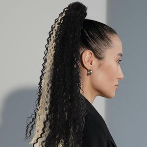 LOGOFUN 2pcs Fak Ponytail Wig Natural Wavy Ponytail Wig Synthetic Hairpieces Synthetic Fake Hair Clip On Pony Tails Hair Extensions for Women Girls Daily Cosplay Hair Accessories