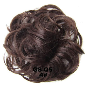 SONGCHAO Fake Hair Bun 1 Pack Messy Bun Hair Hoops Ponytail Hair Extensions Synthetic Donut Hair Bun Curly Wavy Hair Bun Wigs for Women Hair Accessories (Color : 4)