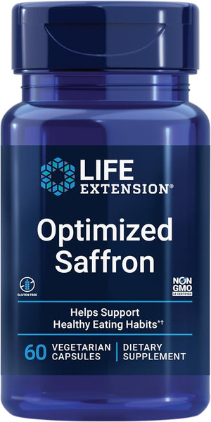 Life Extension Optimized Saffron Saffron Extract Saffron Supplement That Helps You Fight The urge to Snack Non-GMO Gluten-Free Vegetarian 60 Vegetarian Capsules