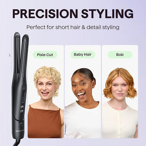 Wavytalk 0.65 Pencil Flat Iron Cool Curl Pencil Small Airflow Styler and Straightener for Short Hair Pixie Cut and Edges Curling Iron for Short Hair with 360¨¬ Cool Airflow Black
