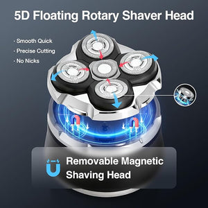 Head Shavers for Bald Men Electric Shavers Razor Rechargeable Bald Head Razor 360¡ÆClose Shave for Men 5D Magnetic Bald Head shavers Waterproof Mens Head Shaver for Wet/Dry Use (Black)