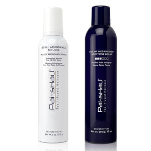Pai-Shau Royal Abundance Mousse &amp Sublime Hold Hairspray - Hair Mousse &amp Hair Spray for Women - Hair Volumizing and Hair Styling for all Hair Types - Flexible Hold Hairspray for Shine and Prot