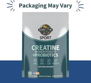 Creatine Monohydrate Powder for Women and Men by Garden of Life Micronized Pre Workout with Probiotics for Muscle Strength Performance Sport Amino Energy About 60 Easy to Mix Unflavored Servings