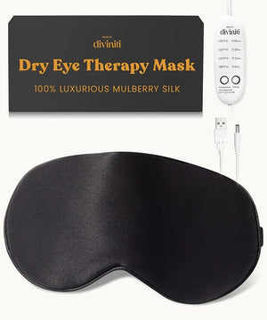 Heated Eye Mask for Dry Eye Relief - Stye Treatment Warm Compress for Sinus Electric Warming Patch With Moist Heat - Black