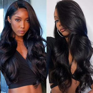 Unice Hair Brazilian Body Wave 3 Bundles with Free Part Lace Closure Unprocessed Virgin Human Hair Weave Extensions (20 22 24+18)