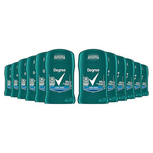 Degree Men Original Protection Antiperspirant Deodorant Cool Rush Pack of 12 48-Hour Sweat &amp Odor Protection Antiperspirant For Men 1.7 oz