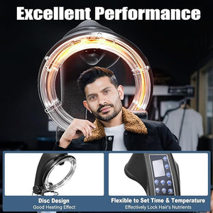 Orbiting Infrared Hair Dryer3 in 1 Free Standing Hair Dryer 110V 1200W 360 Degree Rotating Hair Steamer Adjustable Height with Rolling Base Professional Hair Processor Styling Machine for Salon