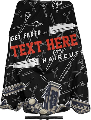 Custom Barbershop Get Faded Haircut Barber Cape Personalized Haircut Cape with Your Text Name Logo Salon Haircut Apron Customized Unisex Hair Cutting Cape Barber Hairdressing Cape for Men Women
