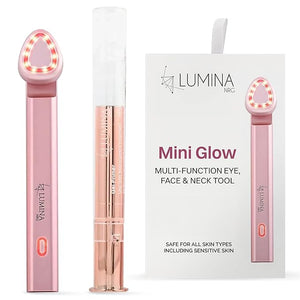 Lumina NRG Mini Glow Pro 5-in-1 LED Face Wand ? Skin Lifting, Toning &amp; Firming Facial Massager with EMS, Microcurrent, Red &amp; Blue Light ? at Home Neck Contouring Beauty Device &amp; Sculpting