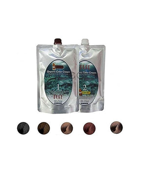 Organic Squid Ink Treatment Color Cream 1st 500ml + 2nd 500ml for Gray Hair Cover No Scalp Pain with Fast Result (Natural Brown)