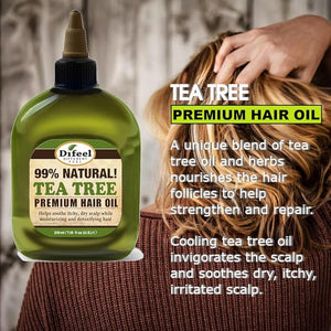 Difeel Premium Natural Hair Oil - Tea Tree Oil 7.1 oz. (PACK OF 4)
