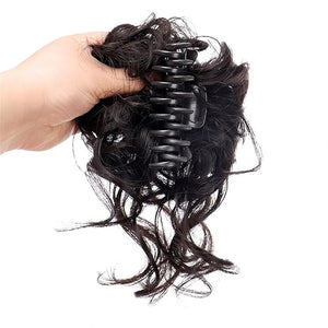 EARSHOT Hair Buns Hair Piece Synthetic Bun Hair Clips Messy Bun Ponytail Extensions Wavy Curly Bun Claw Clips Wigs for Women Hair Bun Hair Accessories For Girls (Color : 1Pcs-03)