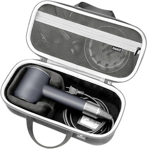 RAIACE Hard Storage Case Compatible with dyson Hair Dryer Travel Carrying Bag. (for sale is case only). - Black+Gray (Black+Gray)