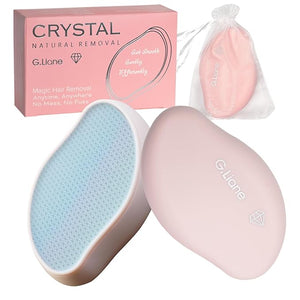 Premium Crystal Hair Eraser,Painless Exfoliation Hair Removal Epilator,Nano Glass Hair Remover for Women,Natural Gentle and Efficient Shaver Trimmer on Leg Arm(Light Pink)