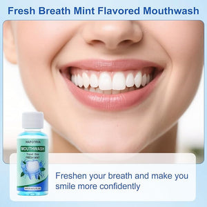 100 Pcs Mini Mouthwash Travel Size BulkBlue Portable Mint Flavor Mini Mouthwash Individual 35ml/1.2oz On The Go Mouth Wash Small Bottle for TravelOfficeToiletry Kits