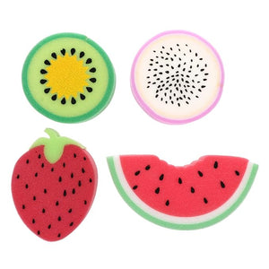 Fruit Bath Sponges 4pcs Kids Cute Body Scrubbers Shower Cleansing Sponges for Bathing Accessories