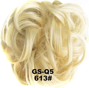 Hair Bun 1 Pack Messy Bun Hair Hoops Ponytail Hair Extensions Synthetic Donut Hair Bun Curly Wavy Hair Bun Wigs for Women Hair Bun Piece(613)