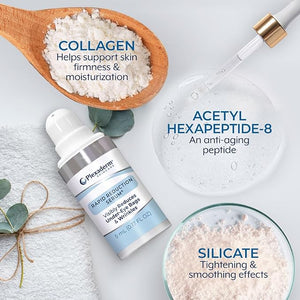 Plexaderm Rapid Reduction Eye Serum - Visibly Reduces Under-Eye Bags Wrinkles Dark Circles Fine Lines &amp Crow's Feet Instantly Anti Aging Wrinkle Remover for Face Pump