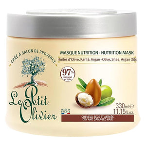 Le Petit Olivier Nutrition Mask for Dry and Damaged Hair 11.15 oz - Hair Moisturizer - Rich in Olive Shea Argan Oils - Paraben Sulfate-Free - Natural Ingredients - 1 Minute Efficiency - Hair Mask
